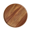 Cake Stand - 11 inch Acacia Wood & Brass - 28cm