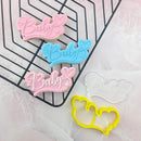 Cookie Cutter & Embosser Set - Baby (text with hearts) Debosser Set