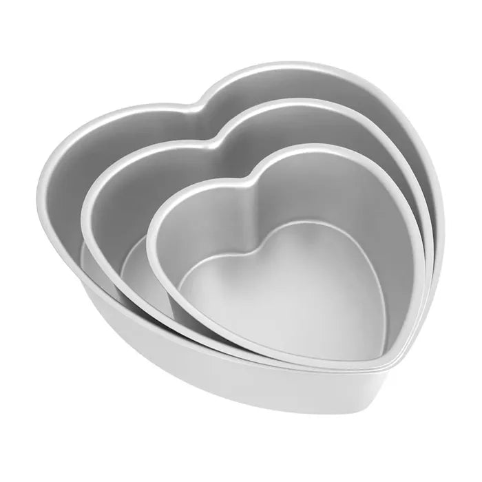 Cake Pan Set of 3 Heart 6 8 10 inch Latorta