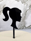 Cake Topper -  Barbie Silhouette - Black (Acrylic Cake Topper)