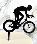 Cake Topper - Silhouette Cyclist (Black Acrylic Cake Topper)