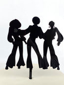 Cake Topper - Silhouette Disco Dancing (Black Acrylic Cake Topper)