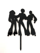 Cake Topper - Silhouette Disco Dancing (Black Acrylic Cake Topper)