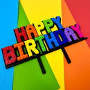 Cake Topper - Lego Happy Birthday - Rainbow Colours