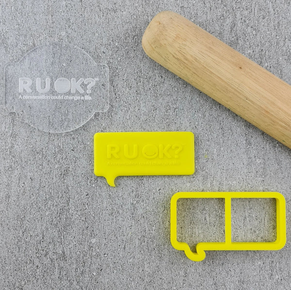 R U OK? Speech Bubble Debosser & Cutter Set (Charity approved and % donated)