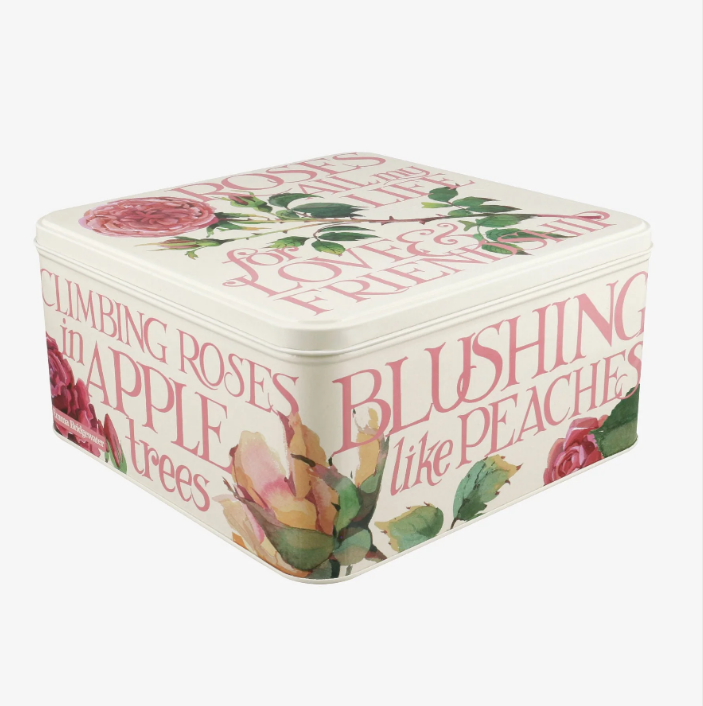 Cake Storage Tin Roses All My Life 22cm (Medium) Square by Emma