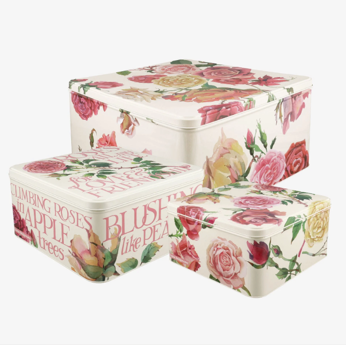 Cake Storage Tin Roses All My Life 24cm (Large) Square by Emma