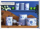 Cake Storage Tin - China Blue Etchings & Roses 19cm (Small) Round - by Sanderson