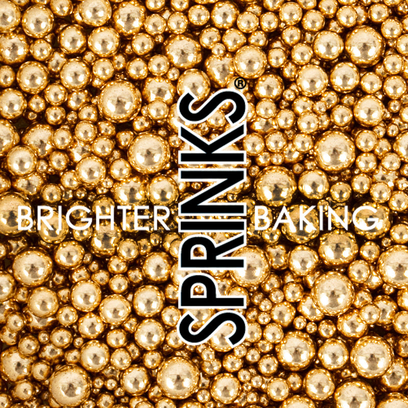 Sprinkles - Bubble Bubble Cachous/Sprinkle Mix - SHINY GOLD - BULK 500g