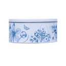 Cake Storage Tin - China Blue Etchings & Roses 19cm (Small) Round - by Sanderson
