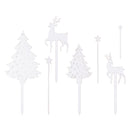 Cake Topper - Woodland Christmas 7pc Set (White Wood)