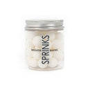 Sprinkles - Cachous / Sugar Pearls - Matt White 10mm (85g)
