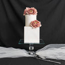 Cake Stand - Crystal Glass Square Cake Pedestal - 9 inch