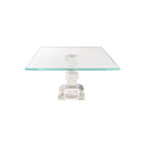 Cake Stand - Crystal Glass Square Cake Pedestal - 12 inch