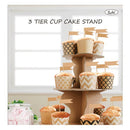 Cupcake Stand - Kraft Brown 3 Tier - Cardboard