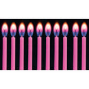 Candles: Pink Colour Flame 10pk