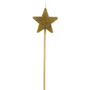 Candle: Gold Glitter Star - long stick candle