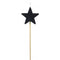 Candle: Black Glitter Star - long stick candle