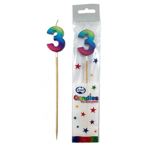 Candle: Rainbow Metallic Long Stick #3