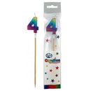 Candle: Rainbow Metallic Long Stick