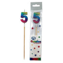 Candle: Rainbow Metallic Long Stick