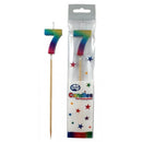 Candle: Rainbow Metallic Long Stick