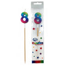 Candle: Rainbow Metallic Long Stick