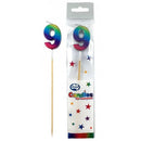 Candle: Rainbow Metallic Long Stick