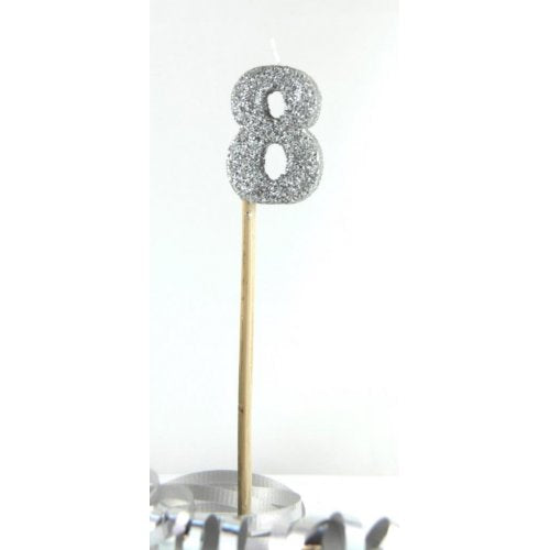 Candle: Silver Glitter #8