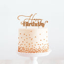 Cake Topper - Happy Birthday (V1) - Rose Gold Plated