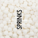 Sprinkles - Cachous / Sugar Pearls - Matt White 8mm (85g)