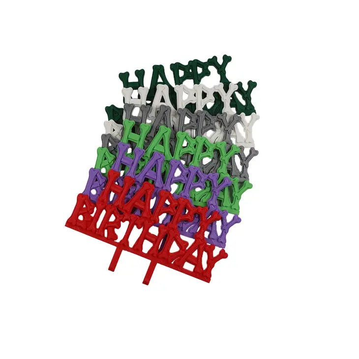 Cake Topper - Happy Birthday in Bones Font