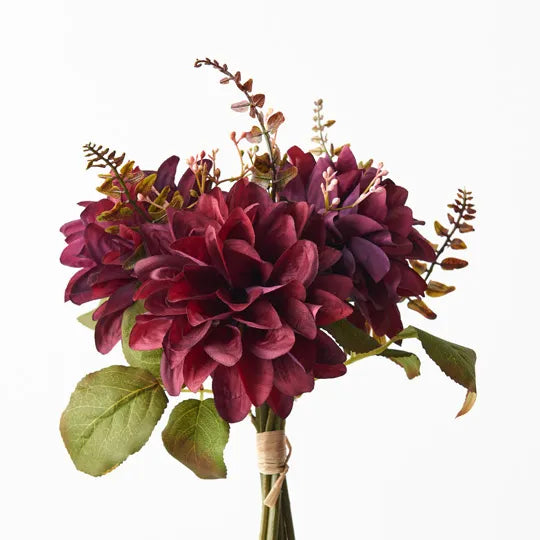 Floristry Dahlia Mixed Bouquet in Burgundy Artificial Flowers Latorta
