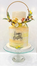 Cake Topper - Floating Transparent Happy Birthday Cake Badge (no pick)