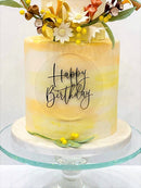 Cake Topper - Floating Transparent Happy Birthday Cake Badge (no pick)