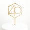 Cake Topper - Number 40 - Hexagon Gold