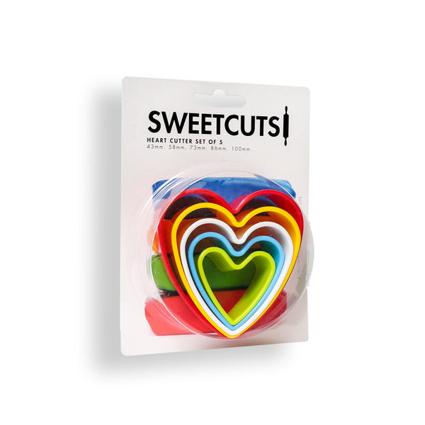 Heart Cutters - Set of 5 Plastic - Sweet Cuts