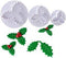 Plunger Cutters - Holly Leaf (Trio) - 3 pc Set