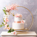 Cake Stand - Circular Hoop Frame Gold Metal Cake Stand (70cm x 29cm x 71cm H)