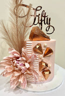 Cake Topper - Fantastic Fifty - Rose Gold Acrylic Cake Topper