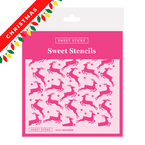 Stencil - Jolly Reindeer - Cookie & Cupcake Stencil by Sweet Sticks