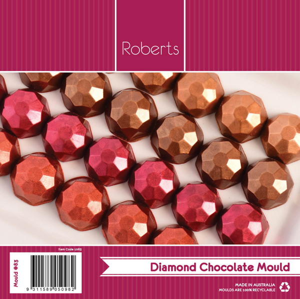 ASSTD SHAPES #83 CHOCOLATE MOULD - DIAMOND, JELLY SQ, ROUND, BUBBLES