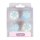 Sugar Decorations - Snowflake Cupcake Toppers 12pk