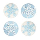 Sugar Decorations - Snowflake Cupcake Toppers 12pk