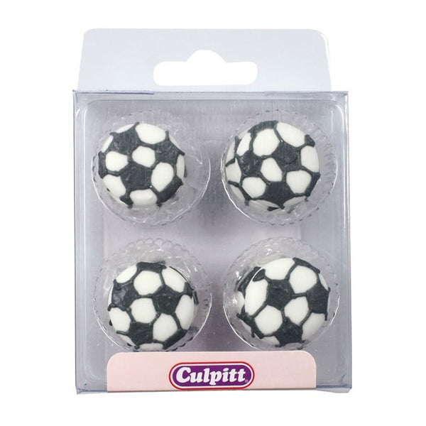 Sugar Decorations - Soccer Balls 12pk
