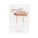 Cake Topper - Happy Birthday (V1) - Rose Gold Plated