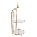 Cake Stand - Gold 2-Tier Birdcage Cake Display 30cm D x 74cm H