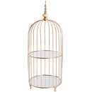 Cake Stand - Gold 2-Tier Birdcage Cake Display 30cm D x 74cm H