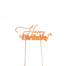 Cake Topper - Happy Birthday (V1) - Rose Gold Plated