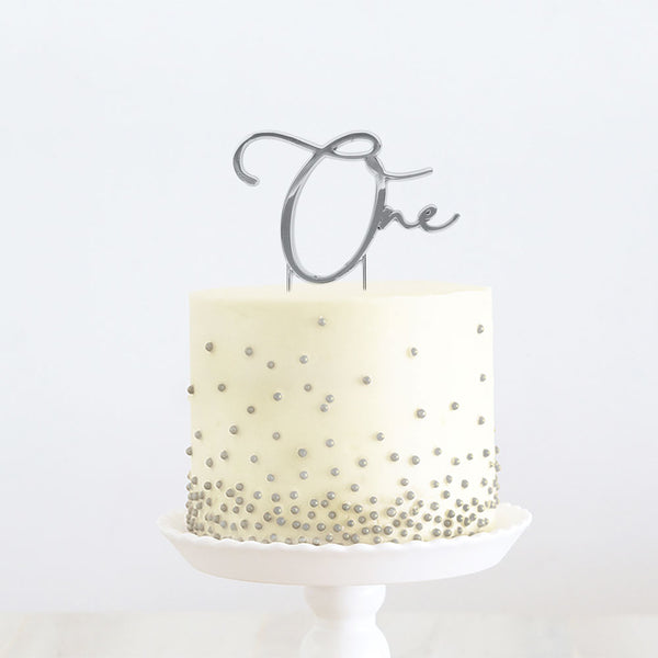 Cake Toppers - One - Silver Plated Metal